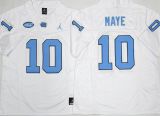 North Carolina 10 Drake Maye Limited College Basketball Jersey White Three Dynasties