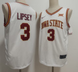 Iowa State Cyclones 3 Tamin Lipsey College Basketball Jersey White