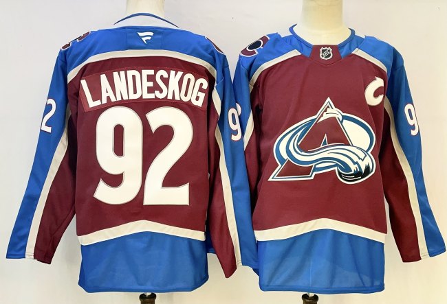 Fanatics Colorado Avalanche 92 Gabriel Landeskog Ice Hockey Jersey Red