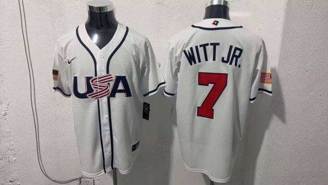 USA Kansas City Royals 7 Bobby Witt Jr. Baseball Jersey White