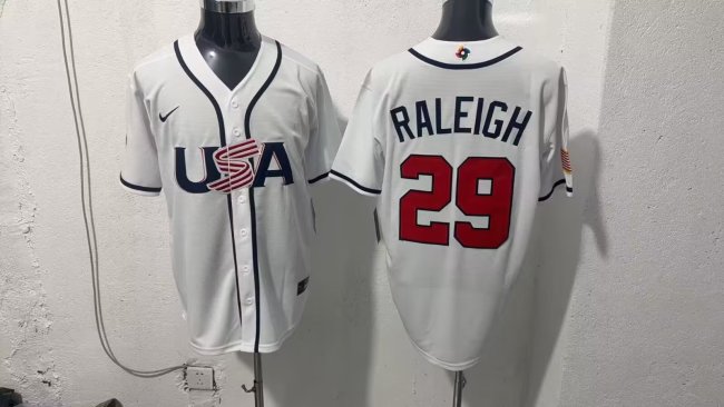 USA Seattle Mariners 29 Cal Raleigh Baseball Jersey White