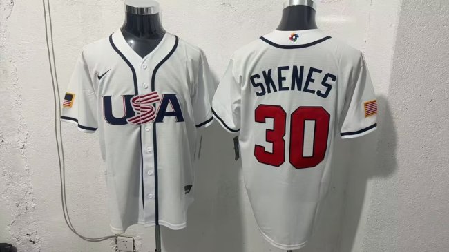 USA Pittsburgh Pirates 30 Paul Skenes Baseball Jersey White