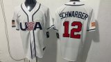 USA Philadelphia Phillie 12 Kyle Schwarber Baseball Jersey White