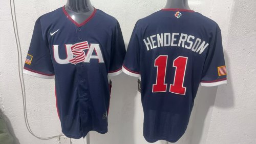 USA  Baltimore Orioles 11 Gunnar Henderson Baseball Jersey Navy Blue