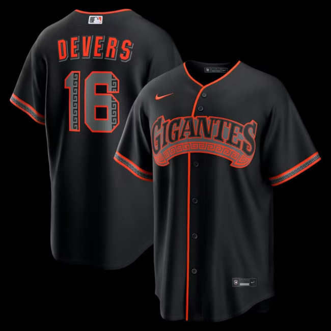 San Francisco Giants 16 Rafael Devers Baseball Jersey Black