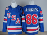 Classic USA  86 Jack Hughes Ice Hockey Jersey Blue