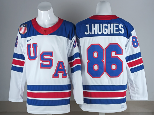 Classic USA  86 Jack Hughes Ice Hockey Jersey White