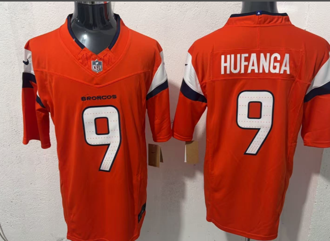Denver Broncos 12 RJ Harvey Football Jersey Orange Three Dynasties