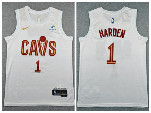 Cleveland Cavaliers 1 James Harden Basketball Jersey White