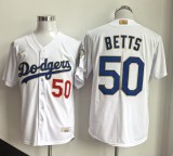 Los Angeles Dodgers 50 Mookie Betts Baseball Jersey White