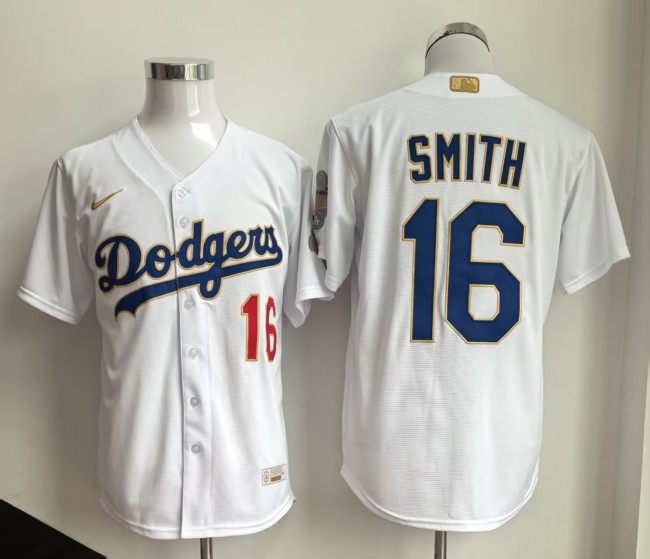 Los Angeles Dodgers 16 Will Smith Baseball Jersey White