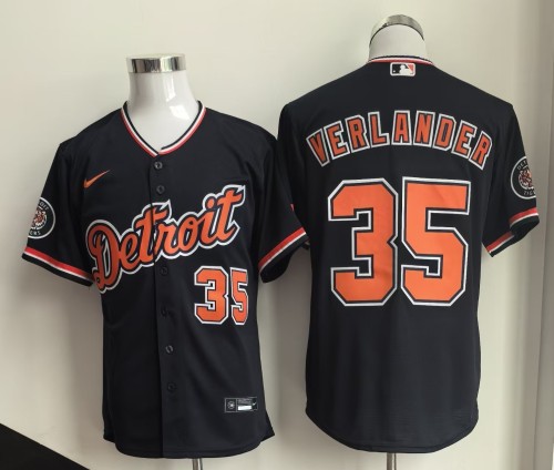 Detroit Tigers 35 Justin Verlander Baseball Jersey Black