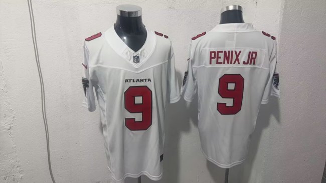 Atlanta Falcons 9 Michael Penix Jr Football Jersey White Three Dynasties