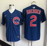 Nike Chicago Cubs 2 Nico Hoerner  Baseball Jersey Blue