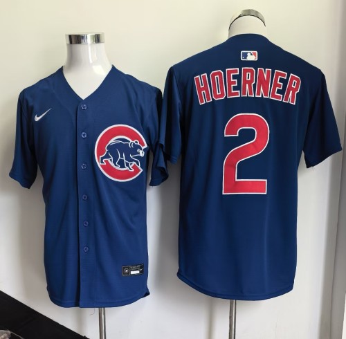 Nike Chicago Cubs 2 Nico Hoerner  Baseball Jersey Blue