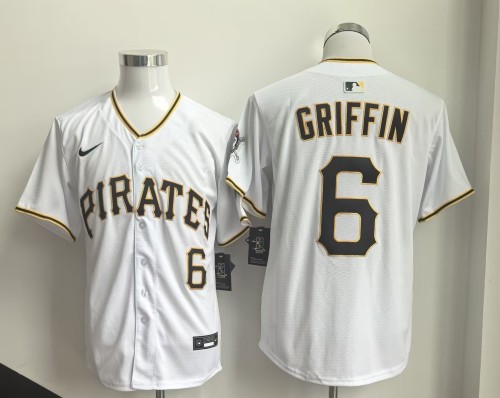 Pittsburgh Pirates 6 Konnor Griffin Baseball Jersey White