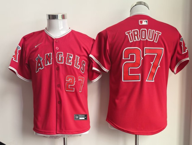 Youth Nike Los Angeles Angeles 27 Mike Trout Baseball Jersey Red