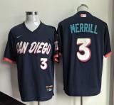 San Diego Padres 3 Jackson Merrill Baseball Jersey pullover style