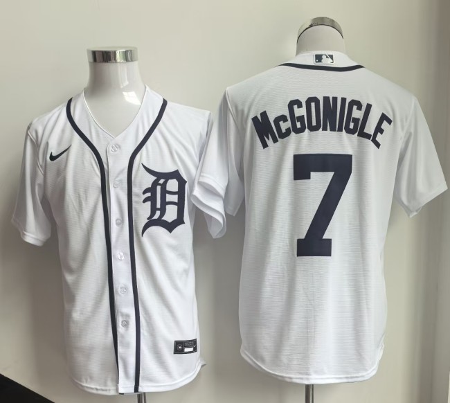 Detroit Tigers 7 Kevin McGonigle Baseball Jersey White