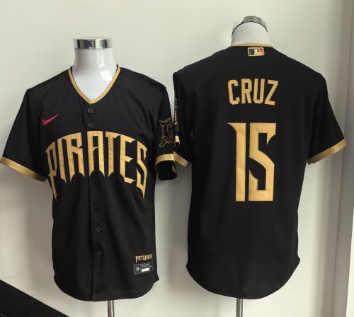 Pittsburgh Pirates 15 Oneil Cruz Baseball Jersey Black