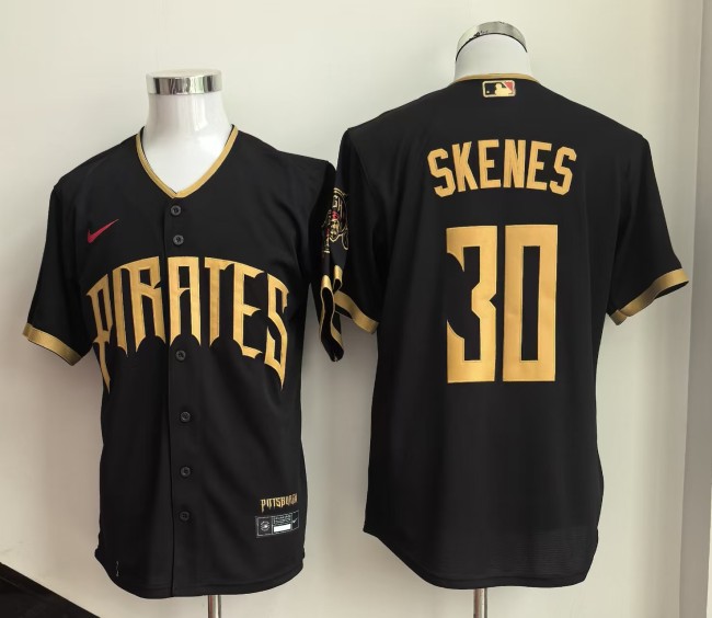 Pittsburgh Pirates 30 Paul Skenes Baseball Jersey Black