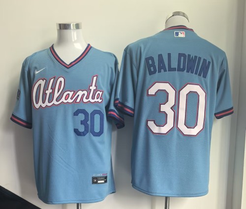 Atlanta Braves 30 Drake Baldwin Baseball Jersey Blue