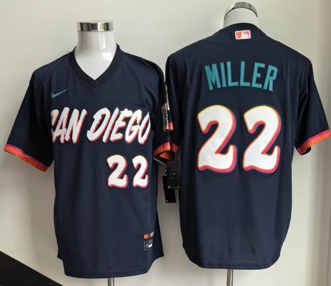 San Diego Padres 22 Mason Miller Baseball Jersey pullover style