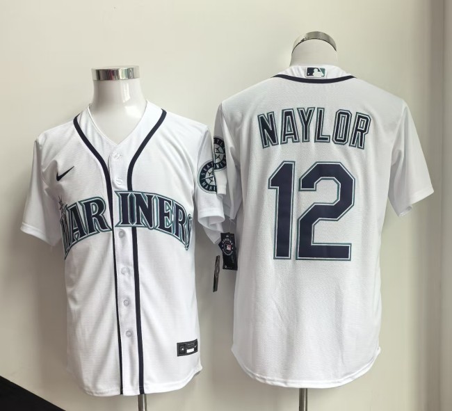 Seattle Mariners 12 Josh Naylor Baseball Jersey White