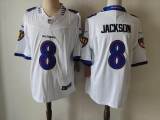 Baltimore Ravens 8 Lamar Jackson Football Jersey White Three Dynasties