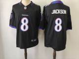 Baltimore Ravens 8 Lamar Jackson Football Jersey Black Three Dynasties