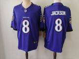 Baltimore Ravens 8 Lamar Jackson Football Jersey Purple Three Dynasties