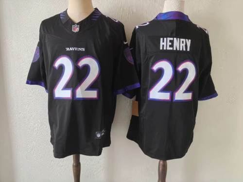 Baltimore Ravens 22 Derrick Henry Football Jersey Black Three Dynasties