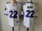 Baltimore Ravens 22 Derrick Henry Football Jersey White Three Dynasties