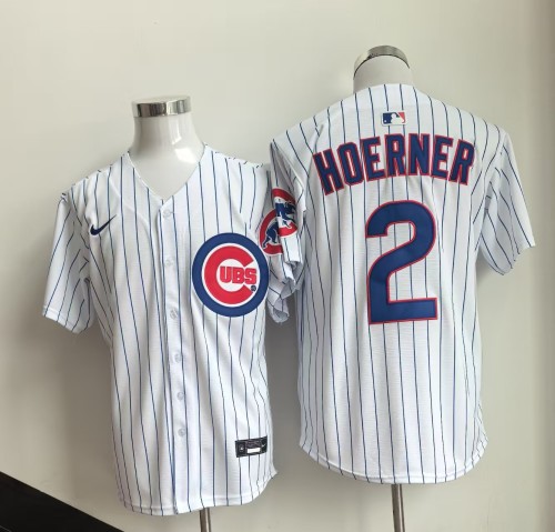 Nike Chicago Cubs 2 Nico Hoerner  Baseball Jersey White