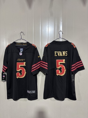 San Francisco 49ers 5 Mike Evans Football Jersey Legend Black