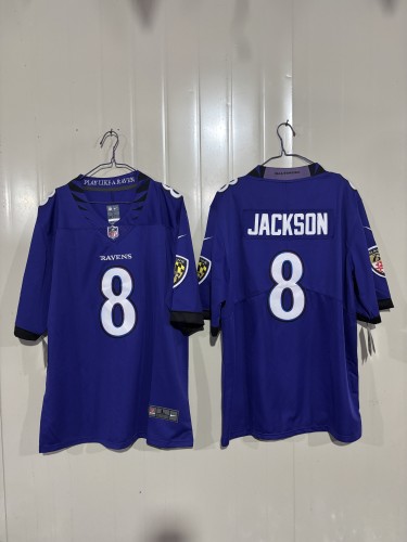Baltimore Ravens 8 Lamar Jackson Football Jersey Legend Purple
