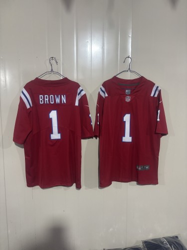 New England Patriots 1 A.J. Brown Football Jersey Legend Red