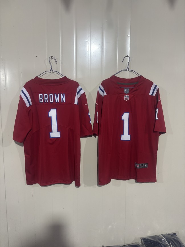 New England Patriots 1 A.J. Brown Football Jersey Legend Red