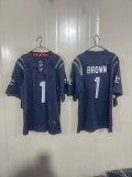 New England Patriots 1 A.J. Brown Football Jersey Legend Gray