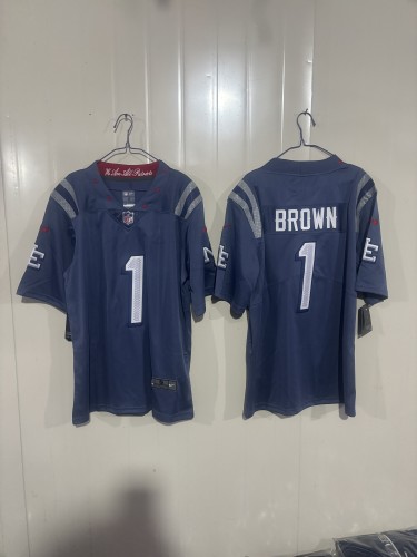 New England Patriots 1 A.J. Brown Football Jersey Legend Gray