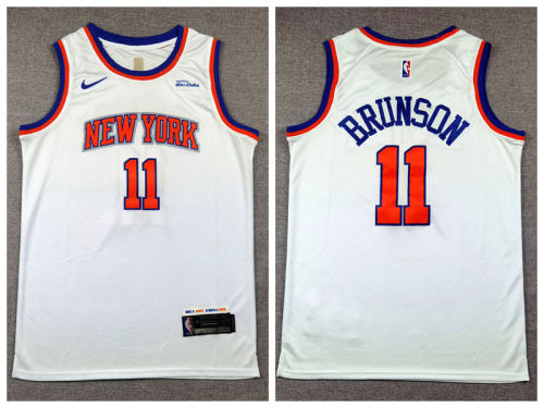 Nike York Knicks 11 Jalen Brunson Basketball Jersey White