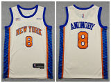 New York Knicks 8 OG Anunoby Basketball Jersey Beige