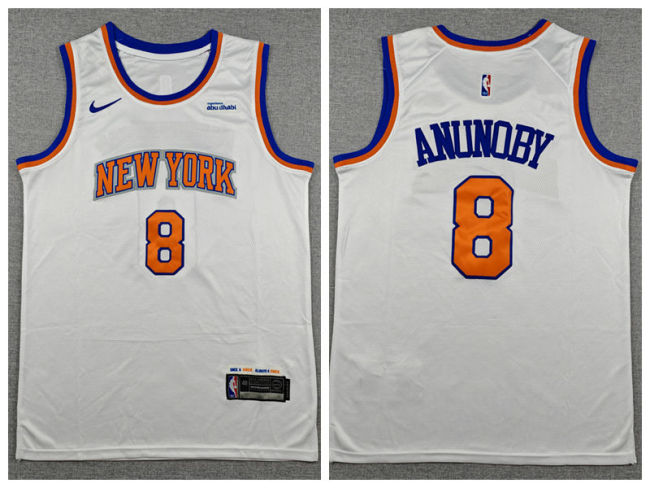 New York Knicks 8 OG Anunoby Basketball Jersey White