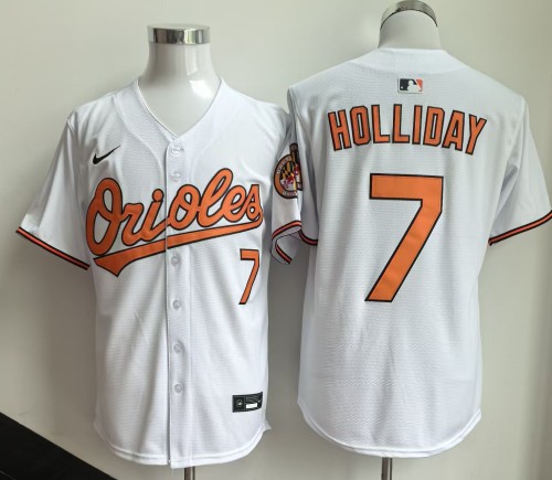 Baltimore Orioles 7 Jackson Holliday Baseball Jersey White