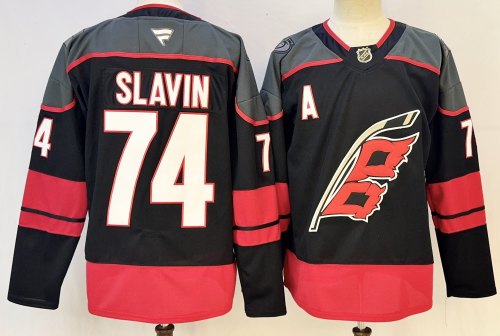 Fanatics Carolina Hurricanes 74 Jaccob Slavi Ice Hockey Jersey Black