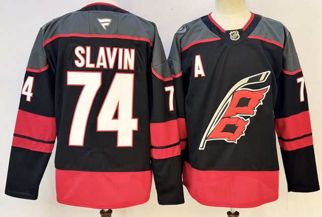 Fanatics Carolina Hurricanes 74 Jaccob Slavi Ice Hockey Jersey Black