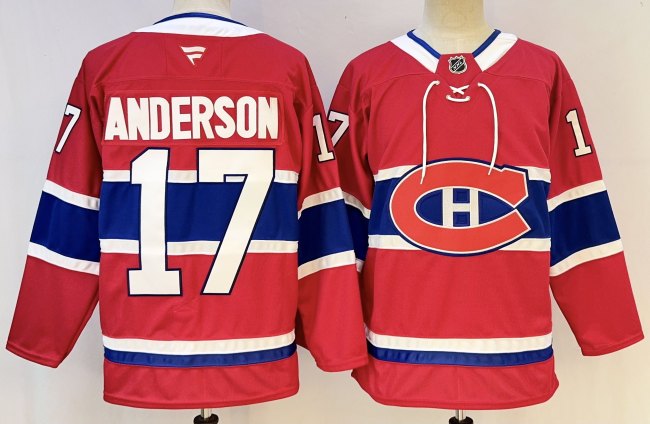 Fanatics Montreal Canadiens 17 Josh Anderson Ice Hockey Jersey Red