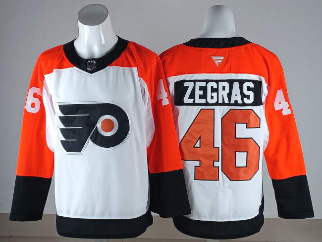 Fanatics Philadelphia Flyers 46 Trevor Zegras Ice Hockey Jersey White
