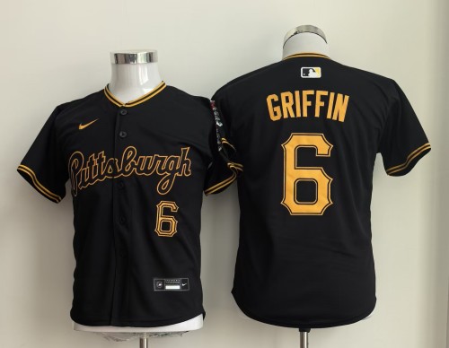 Youth Pittsburgh Pirates 6 Konnor Griffin Baseball Jersey Black