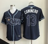 Tampa Bay Rays 13 Junior Caminero Baseball Jersey Navy blue
